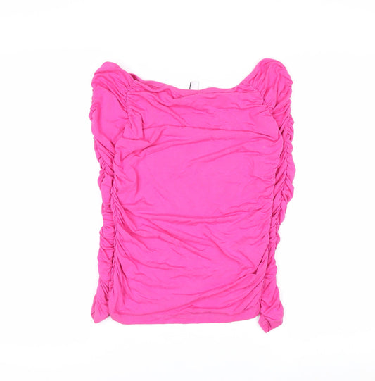 & Other Stories Women’s Pink Off Shoulder Ruched Jersey Blouse Size 8