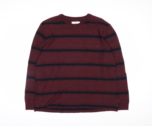 Marks and Spencer Men's Red Striped Pullover Sweatshirt XL