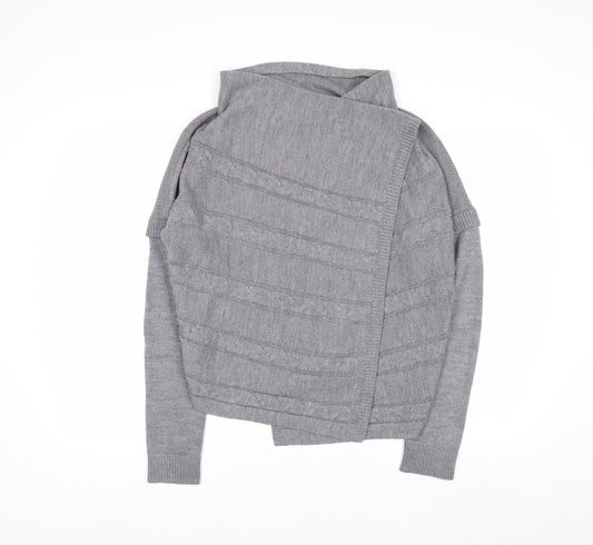 Marks and Spencer Per Una Women's Grey Size 8 Roll Neck Jumper