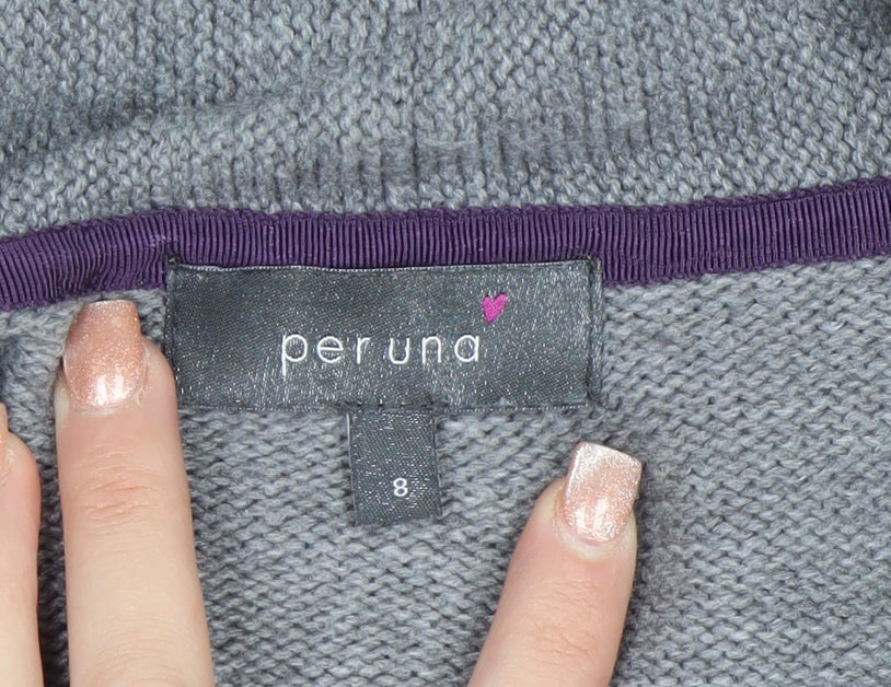 Marks and Spencer Per Una Women's Grey Size 8 Roll Neck Jumper