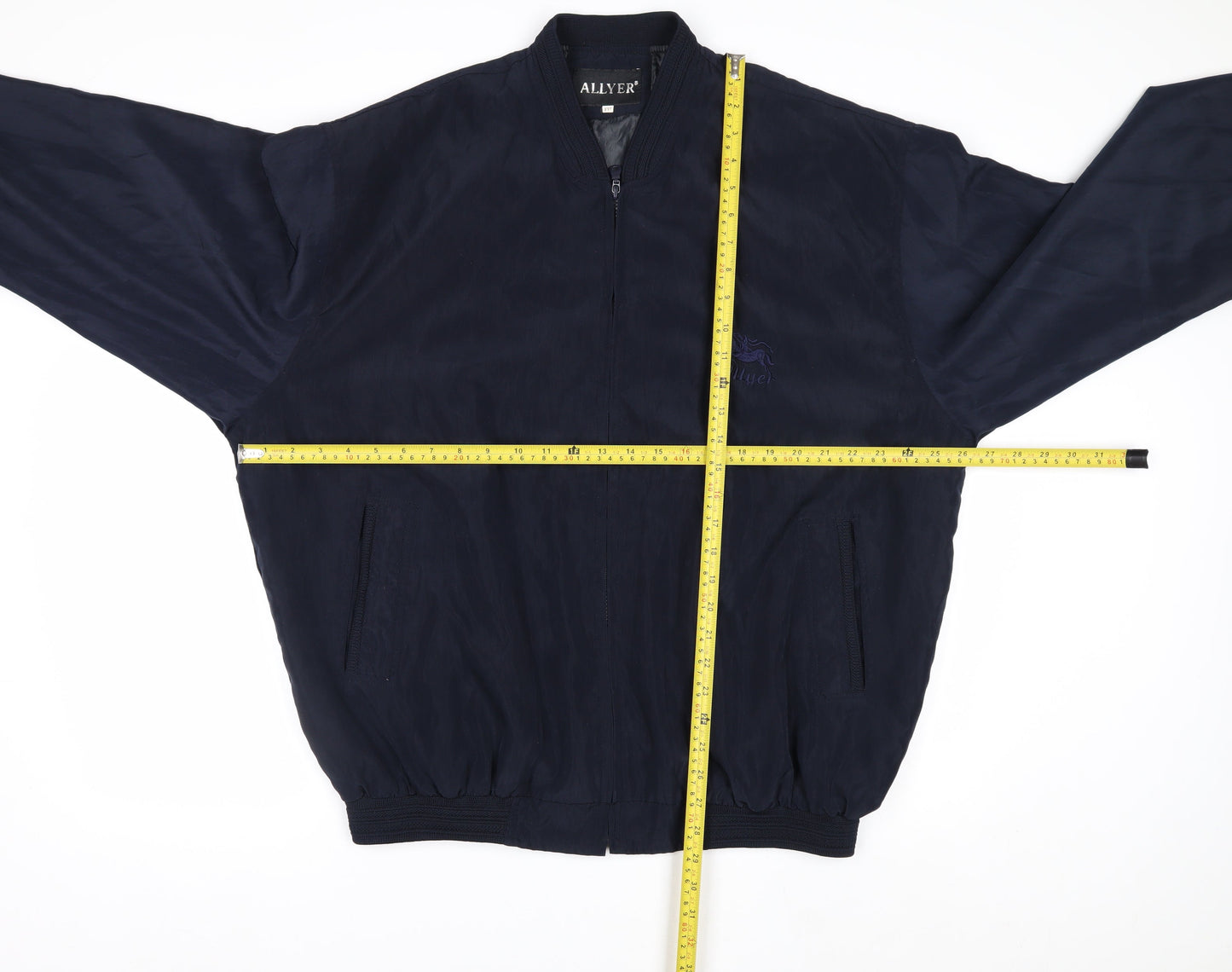 ALLYER Men's Blue 2XL Polyester Bomber Jacket