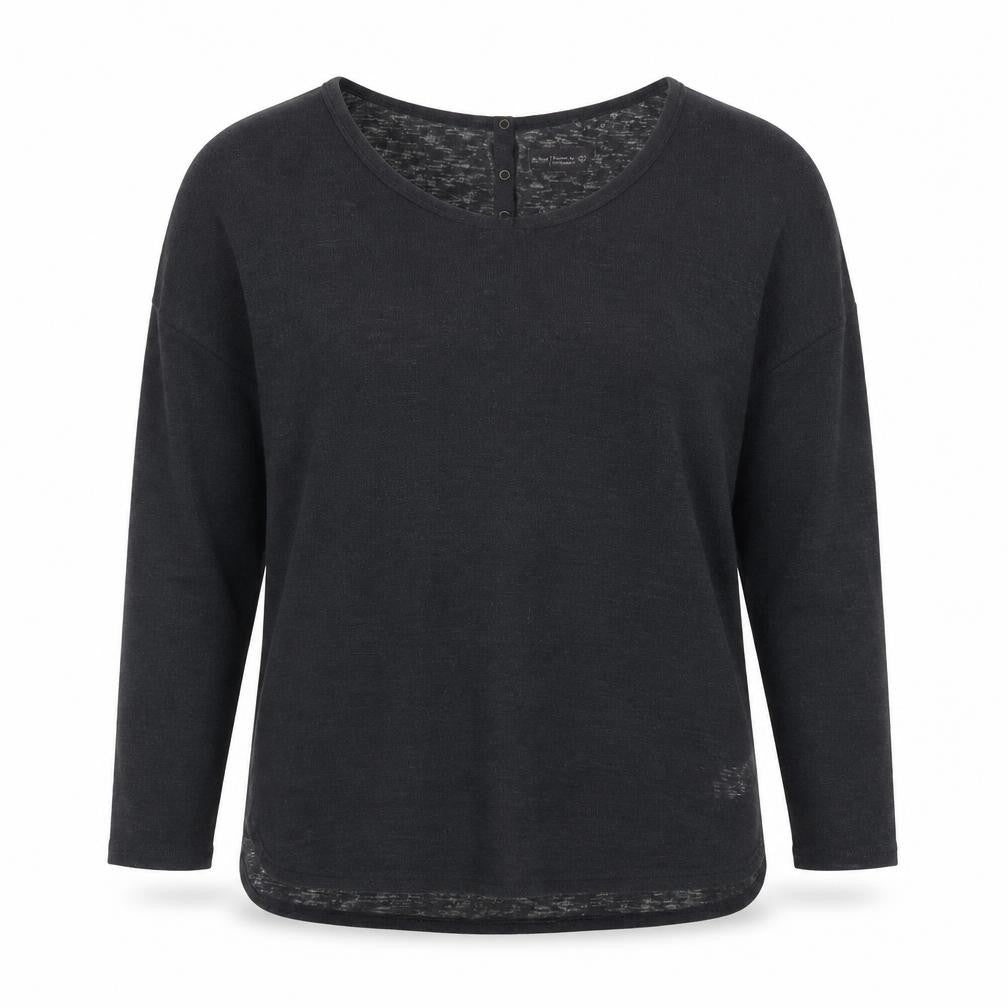Next Women Black Size 16 Henley Knit Jumper Premium Collection