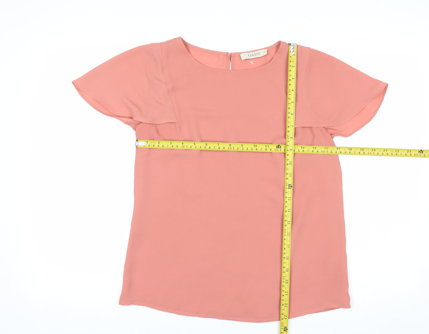 Oasis Women’s Pink Chiffon Short Sleeve Blouse UK 10