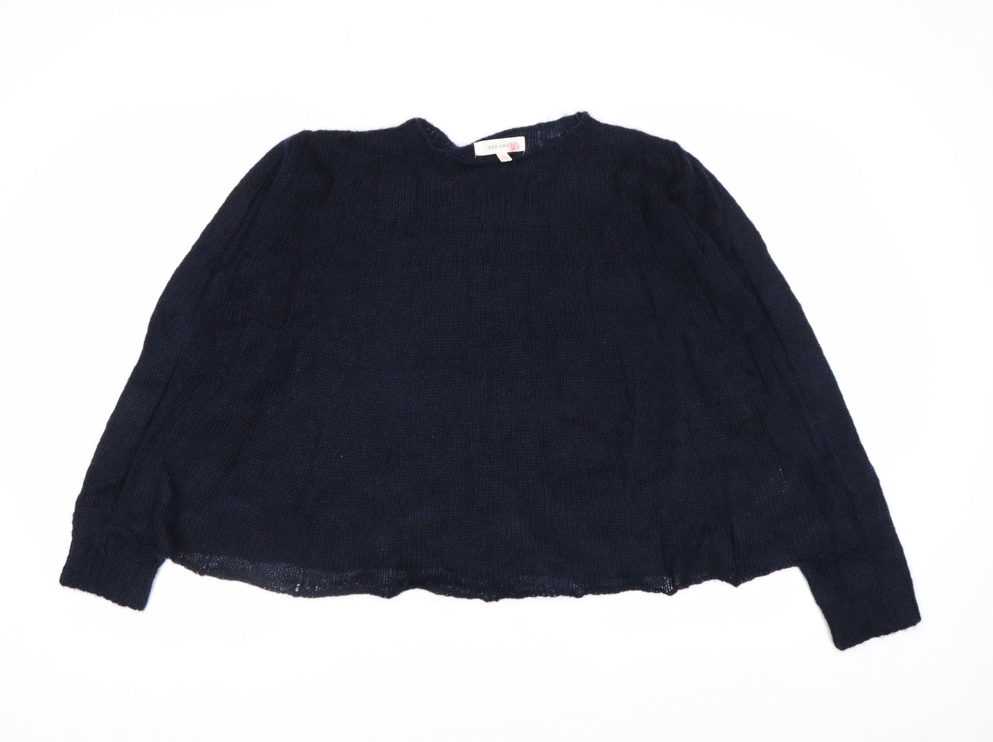 Marks and Spencer Per Una Women's Blue Long Sleeve Mohair Blend Jumper Size M