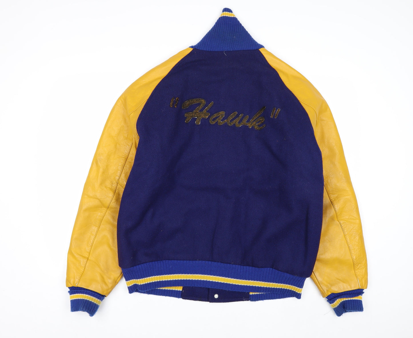 MPC Sports Men’s Blue Varsity Jacket Medium Wool Leather Retro