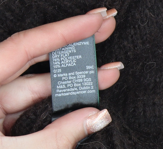 Marks and Spencer Per Una Women's Brown Alpaca Blend Hooded Jumper S