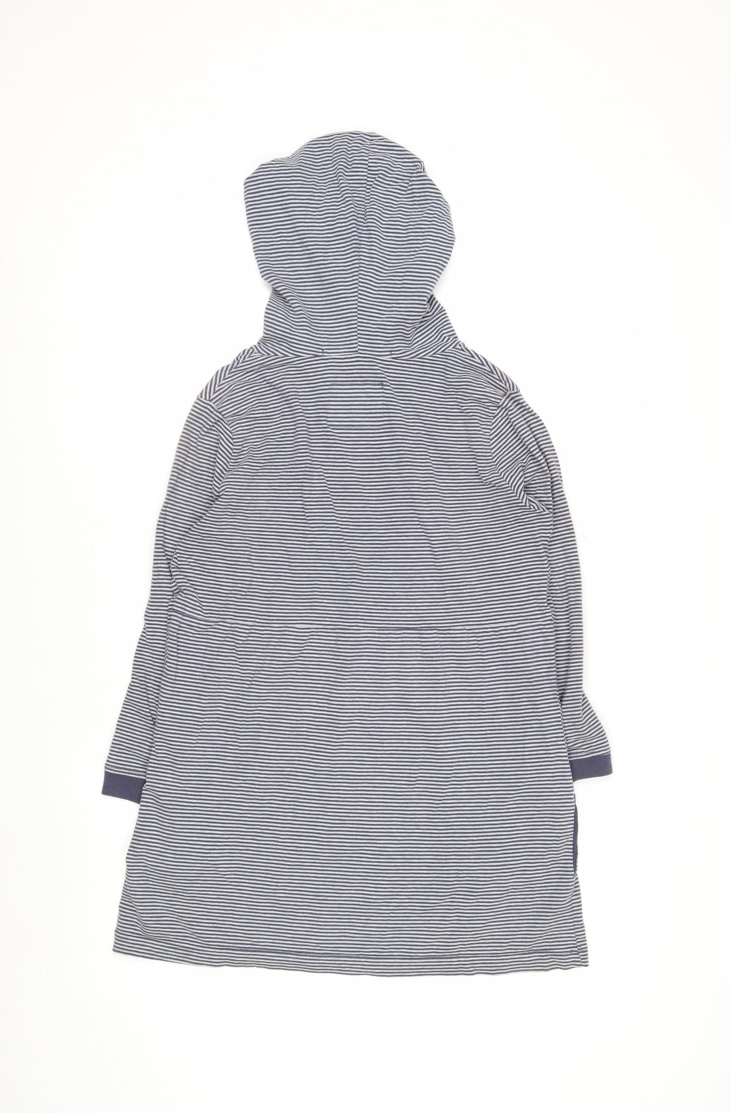 Jack Wills Women Navy Striped Cotton Tunic Hoodie Size 8