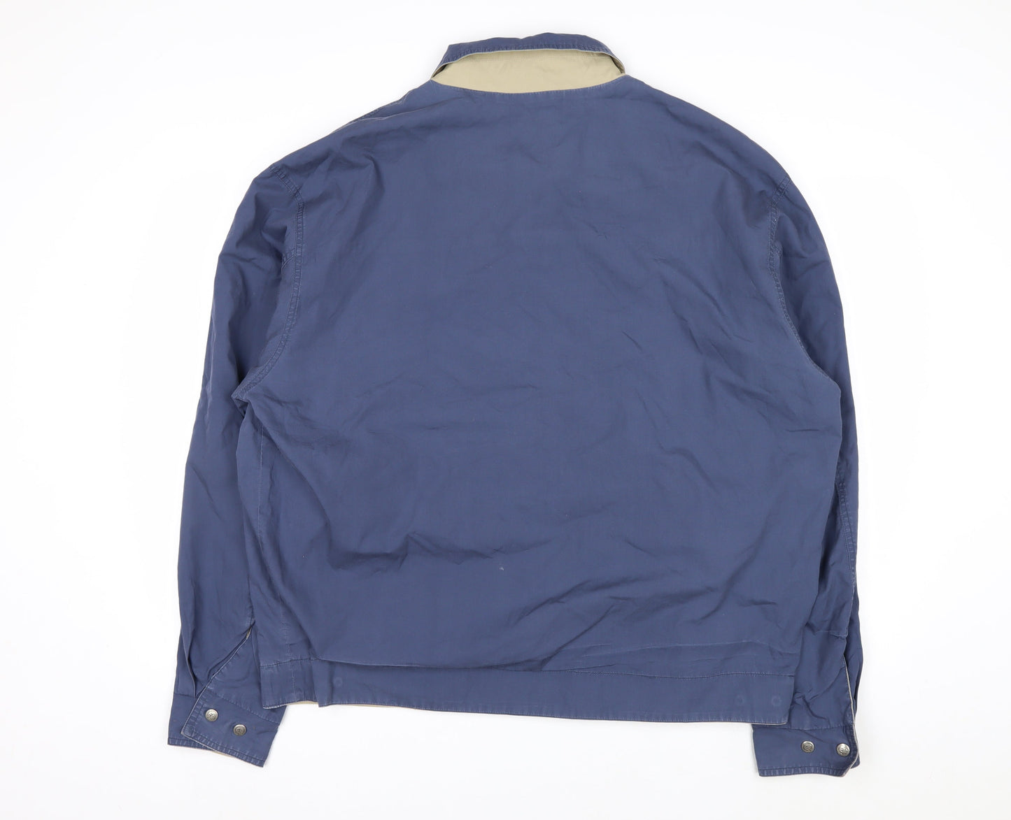 European Project Men's Blue XL Cotton Blend Zip Casual Jacket
