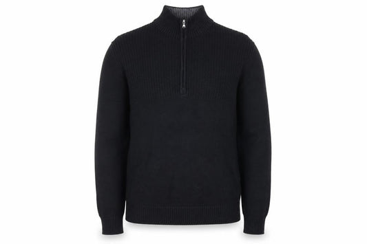 IZOD Men’s Black Cotton 1/4 Zip High Neck Jumper Size L