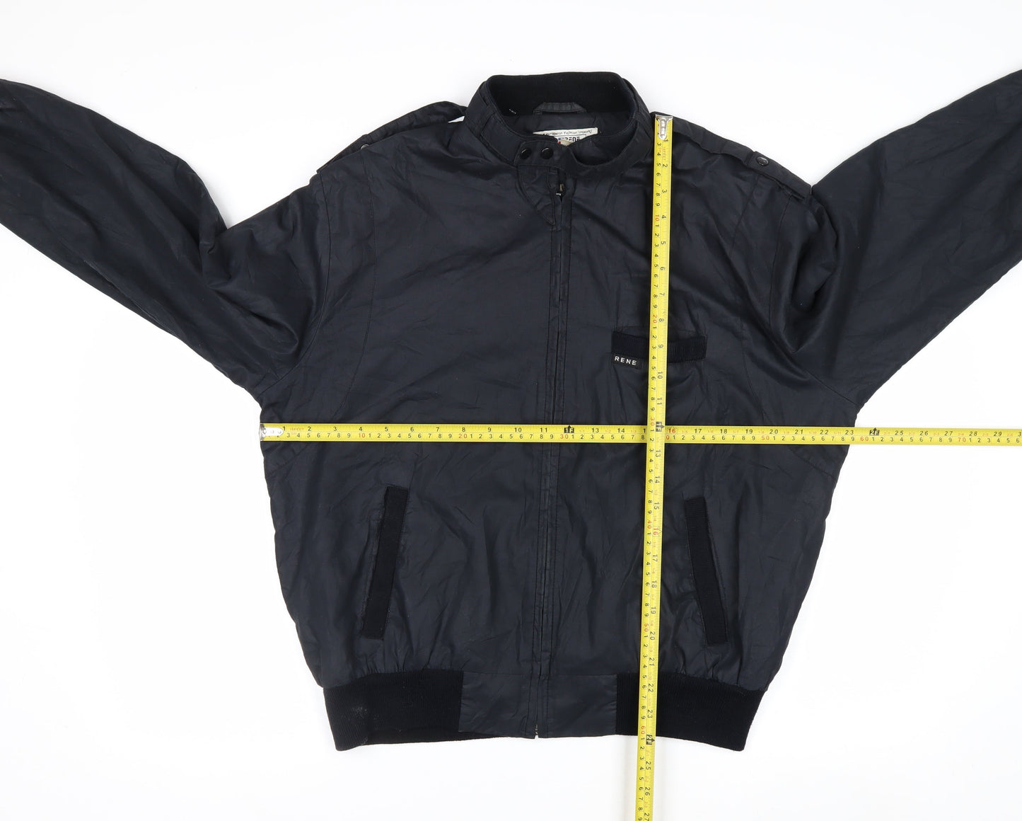 Rene de France Men's Black XL Bomber Jacket Classic Style