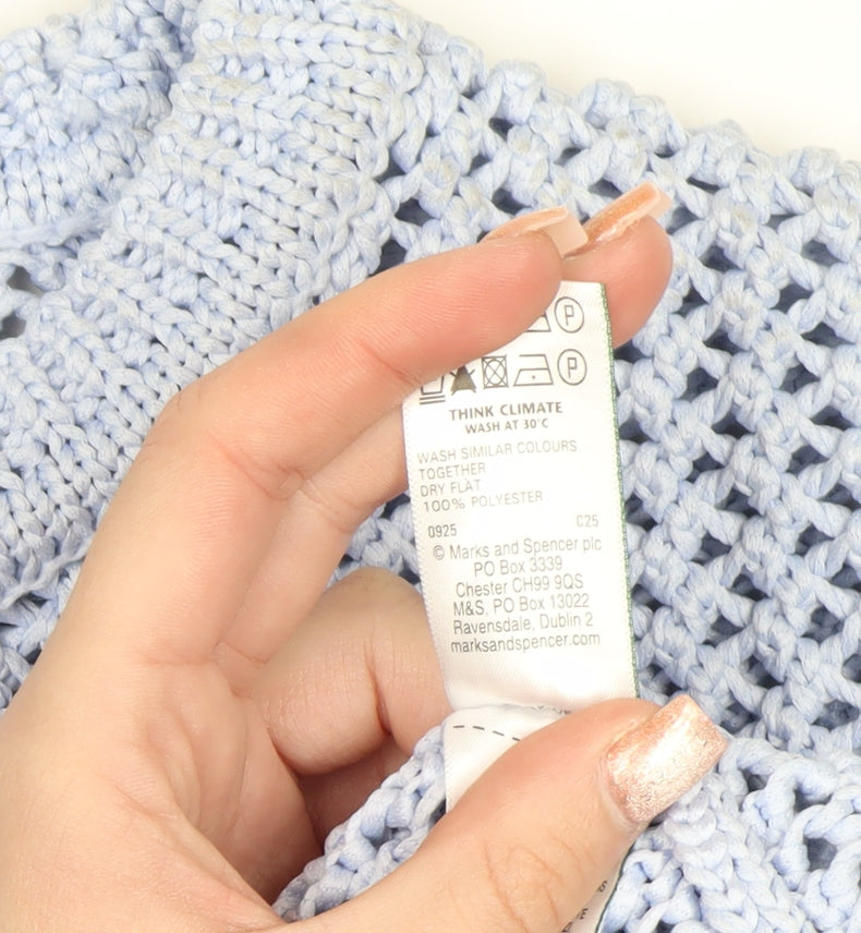 Marks and Spencer Women’s Blue Open-Knit Pullover Jumper XS