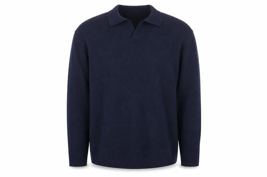 Marks & Spencer Men's Navy Blue Collared Cotton Jumper XL