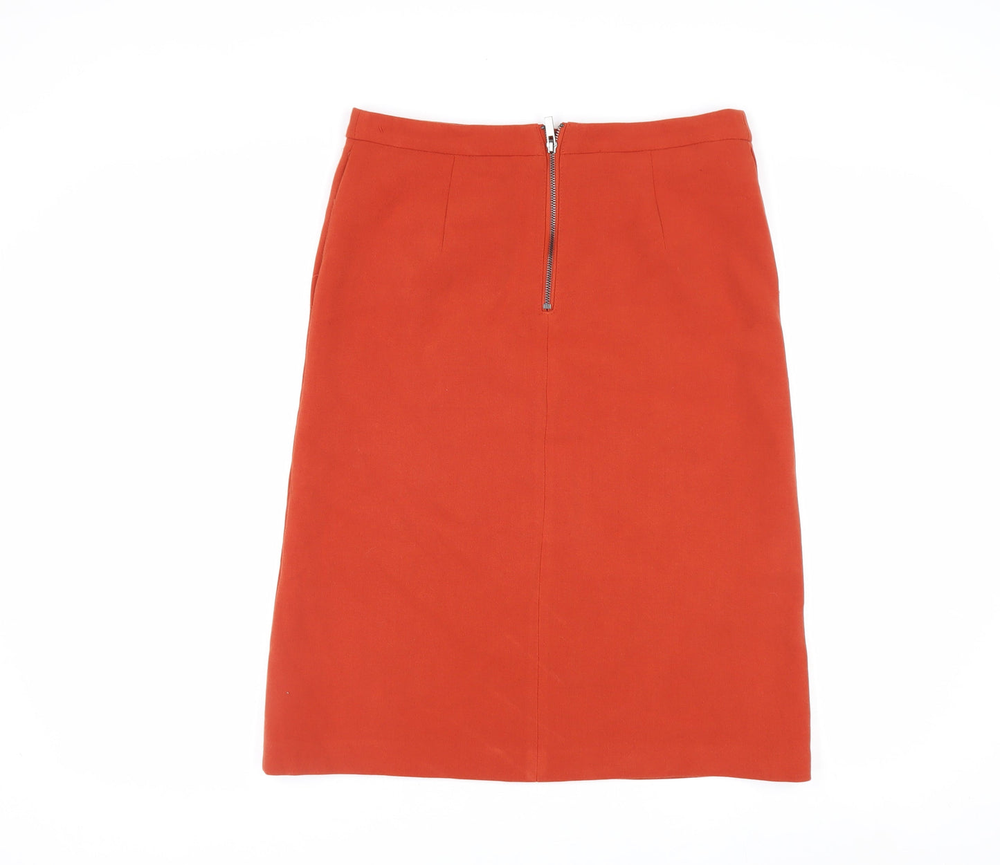 Marks and Spencer Women Orange Knee Length Pencil Skirt Size 10