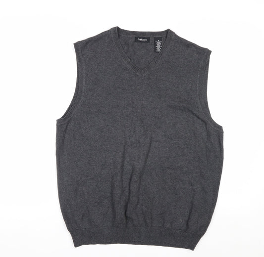Van Heusen Men's Grey Cotton V-Neck Sleeveless Jumper Vest M