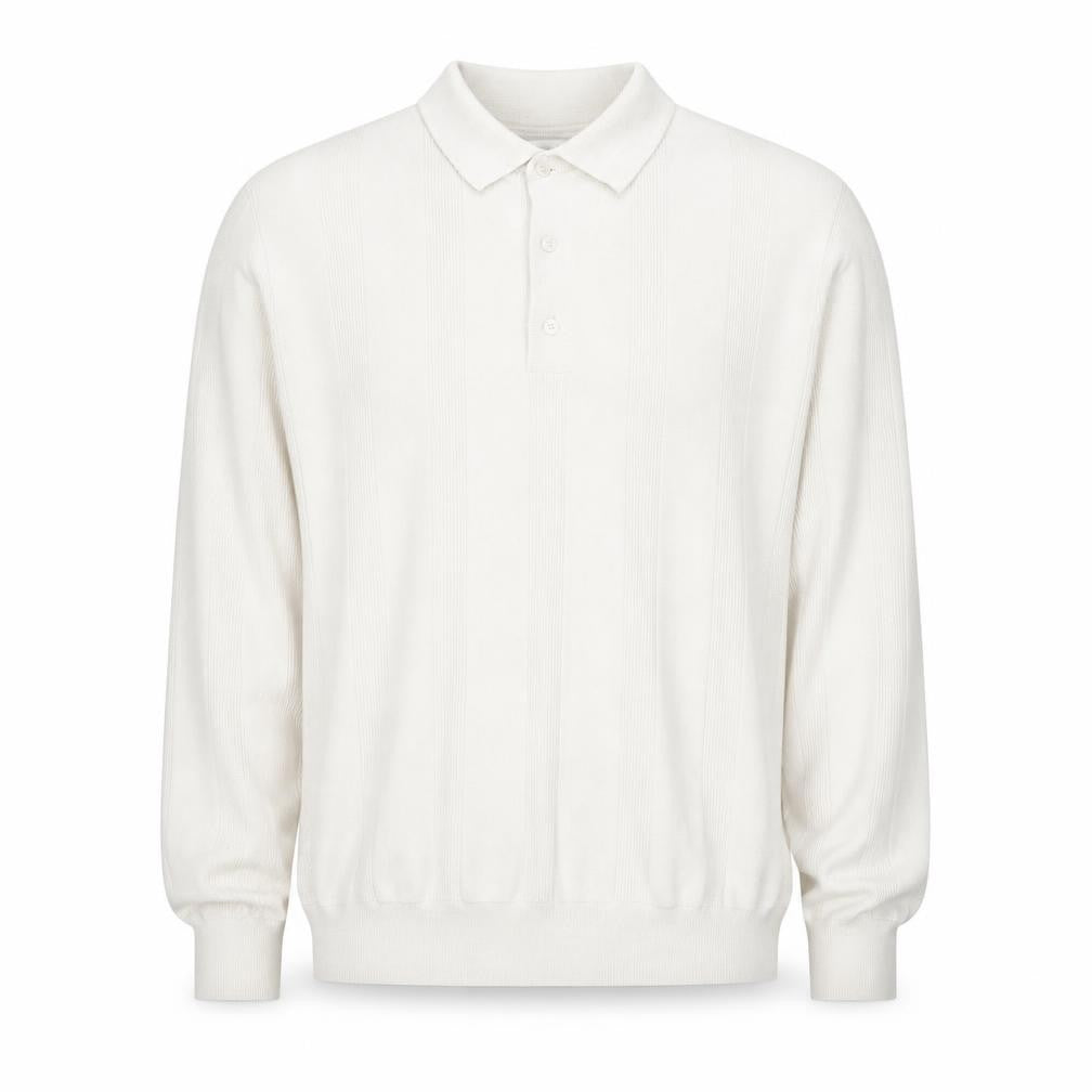 Marks & Spencer Men’s Ivory Merino Wool Blend Collared Henley Jumper XL