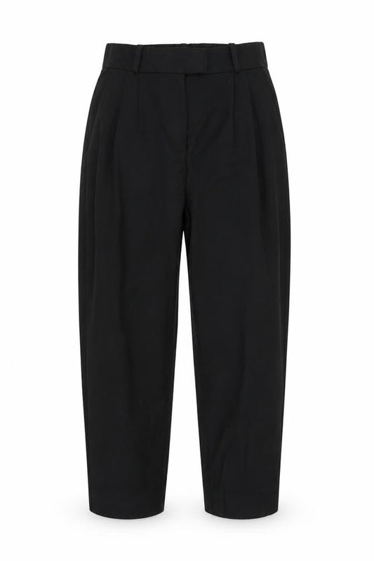 H&M Women's Black Regular Fit Pleated Trousers Size 8