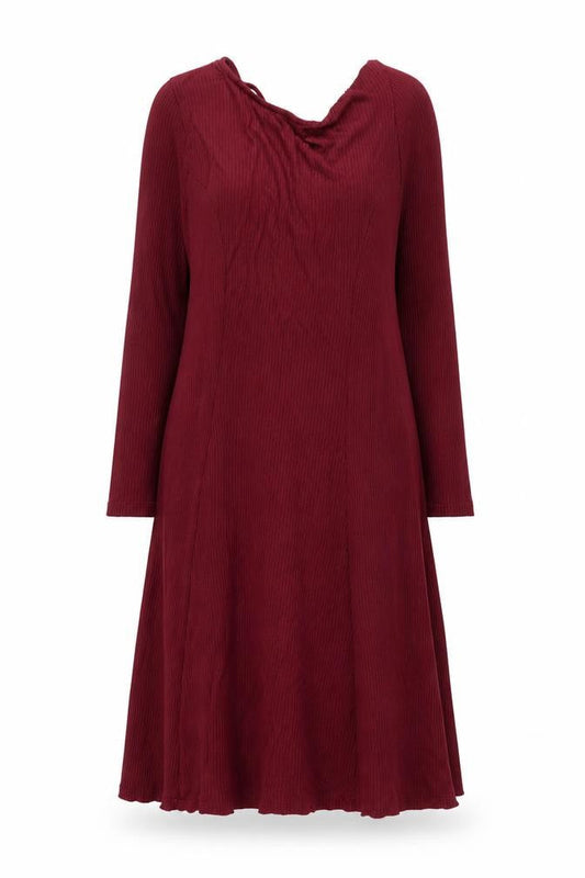 Forever 21 Women Red Fit & Flare Lace Up Long Sleeve Dress Size S
