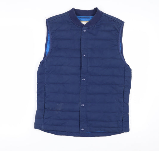 GAP Men's Blue Quilted Puffer Waistcoat XS Cotton Nylon