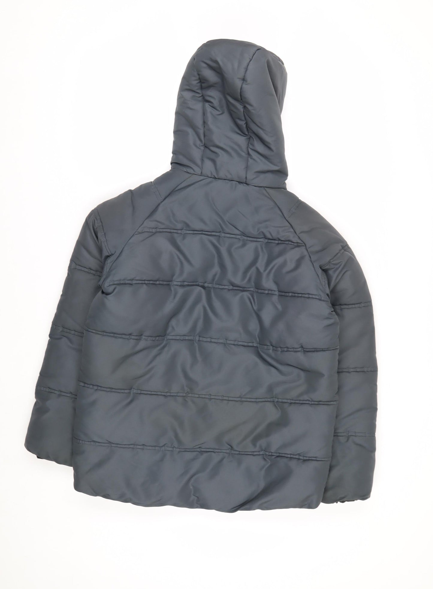 Marks and Spencer Boys Grey Hooded Puffer Jacket 12-13 Years Shower Resistant