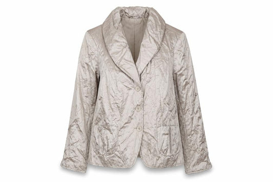 Cassani Women Beige Shawl Collar Single-Breasted Suit Jacket Size 16