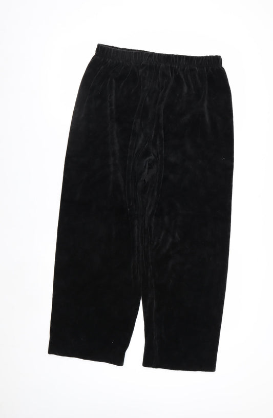 Penmans Womens Black Velvet Straight Leg Trousers L