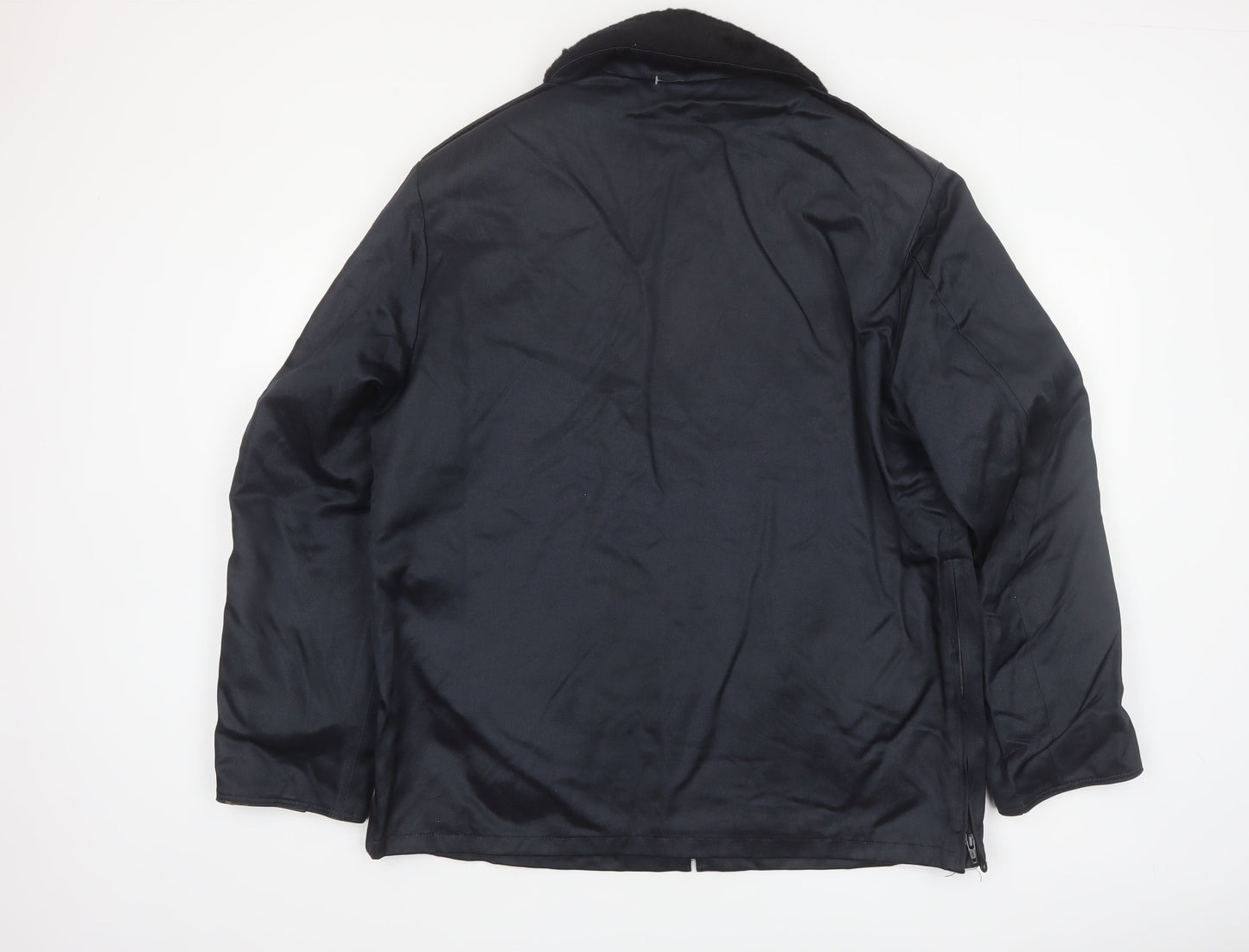 Blauer Men's Black 42 Regular Bomber Jacket with Faux Fur Collar