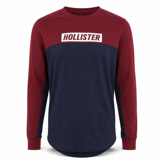 Hollister Men’s Multicolour Long Sleeve Cotton Crew Neck Top Size S