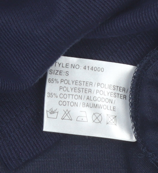 Sara Louise Womens Blue Check Trim Long Sleeve V-Neck T-Shirt Size S