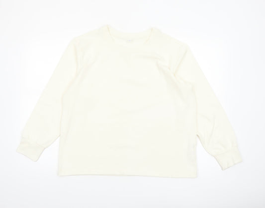 UNIQLO Women Ivory Long Sleeve Basic Stretch T-Shirt Size 2XL