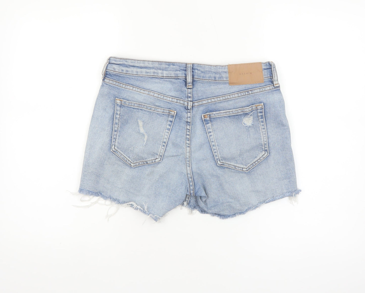 &Denim Womens Blue Size 8 Cut-Off Stretch Denim Shorts