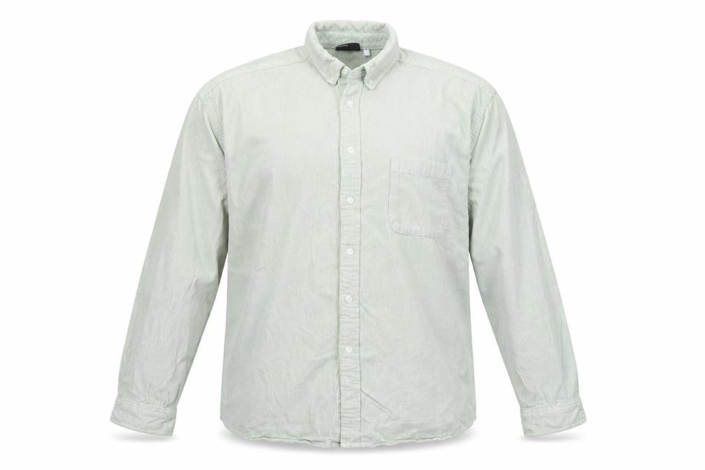ASOS DESIGN Men's Green Corduroy Button-Up Shirt Long Sleeve Size L