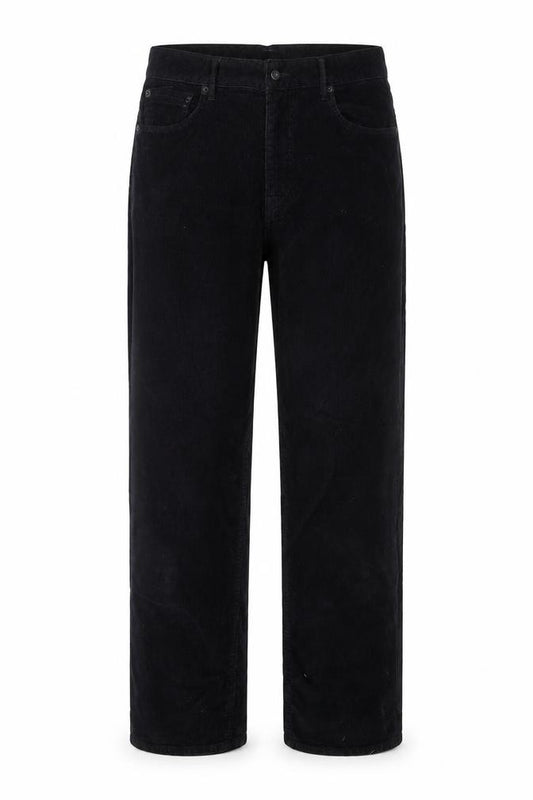 Jigsaw Womens Black Corduroy Straight Leg Trousers Size 28