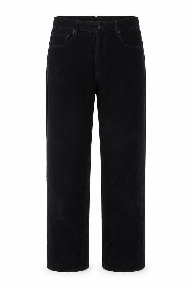 Jigsaw Womens Black Corduroy Straight Leg Trousers Size 28