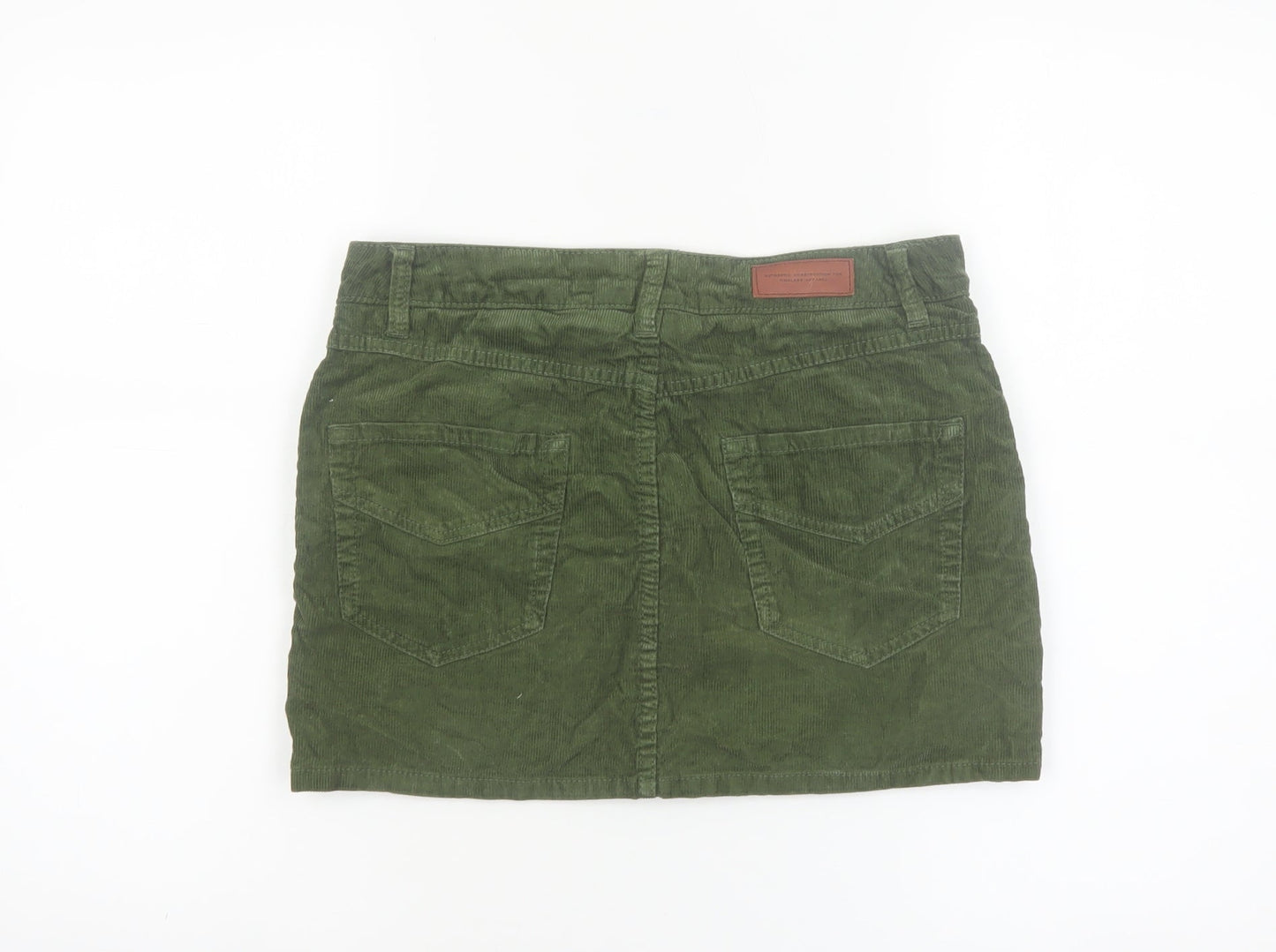 H&M L.O.G.G Women’s Green Corduroy Short Skirt Size 10