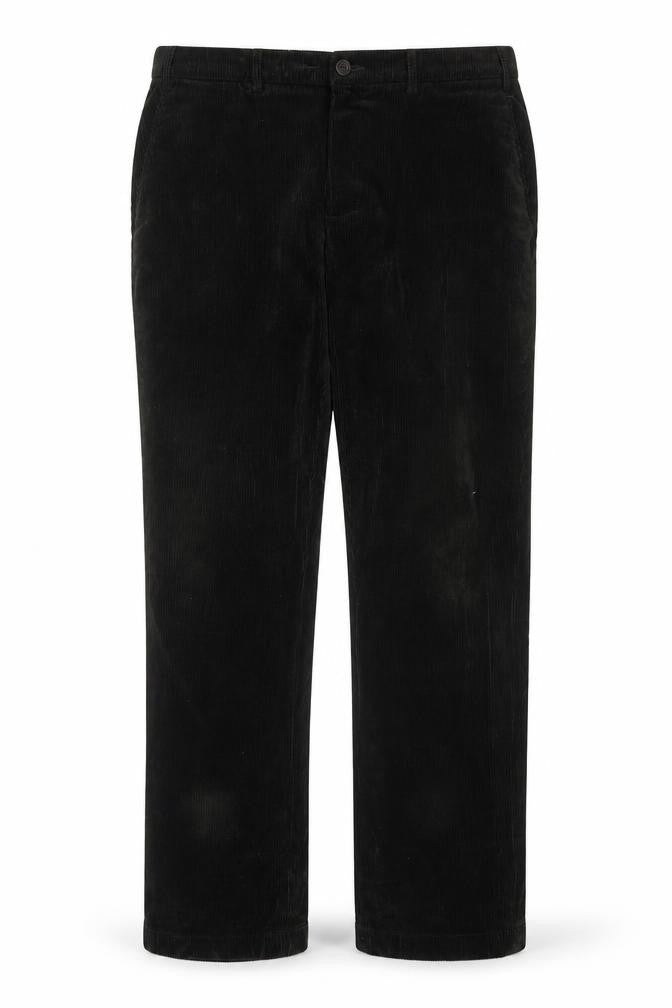 Brook Taverner Men's Black Corduroy Trousers 38R Regular Fit