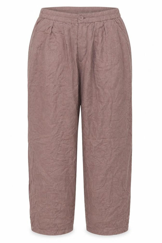 ASOS Design Women's Brown Wide-Leg Cotton Pleated Trousers Size 14