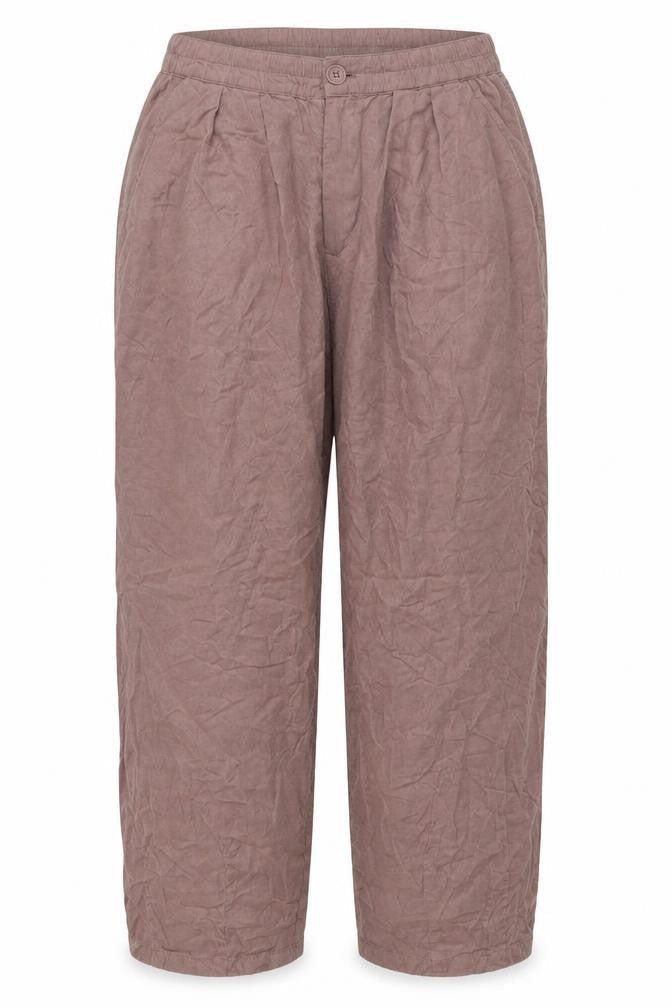 ASOS Design Women's Brown Wide-Leg Cotton Pleated Trousers Size 14