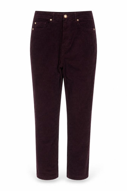 Marks and Spencer Women Purple Corduroy Chino Trousers Size 12 Regular