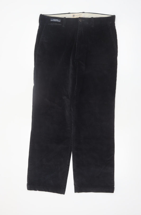 Marks and Spencer Blue Harbour Men's Black Corduroy Trousers 32W 29L