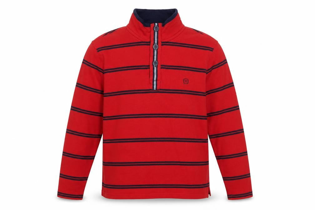 Marks & Spencer Blue Harbour Men's Red Striped Henley Sweatshirt M