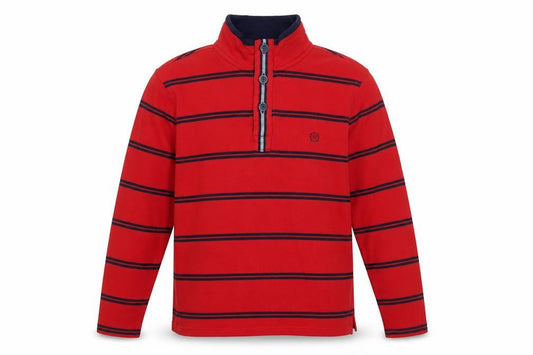 Marks & Spencer Blue Harbour Men's Red Striped Henley Sweatshirt M
