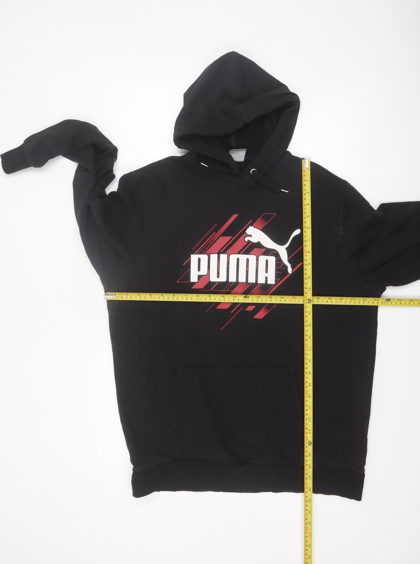 Puma Men's Black XL Pullover Hoodie with Logo Graphic Print