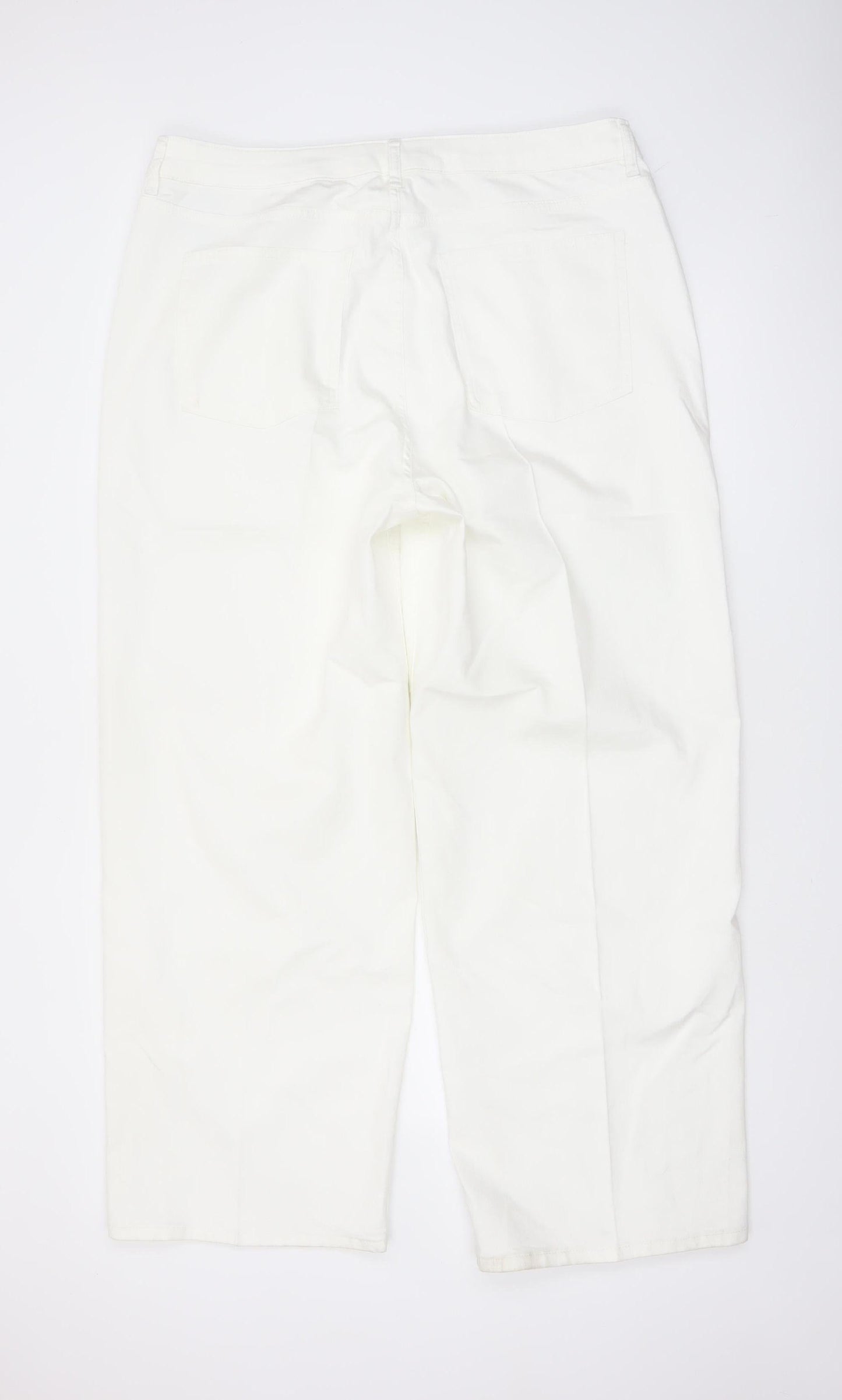 Marks and Spencer Women White Wide-Leg Jeans Size 18 Tall