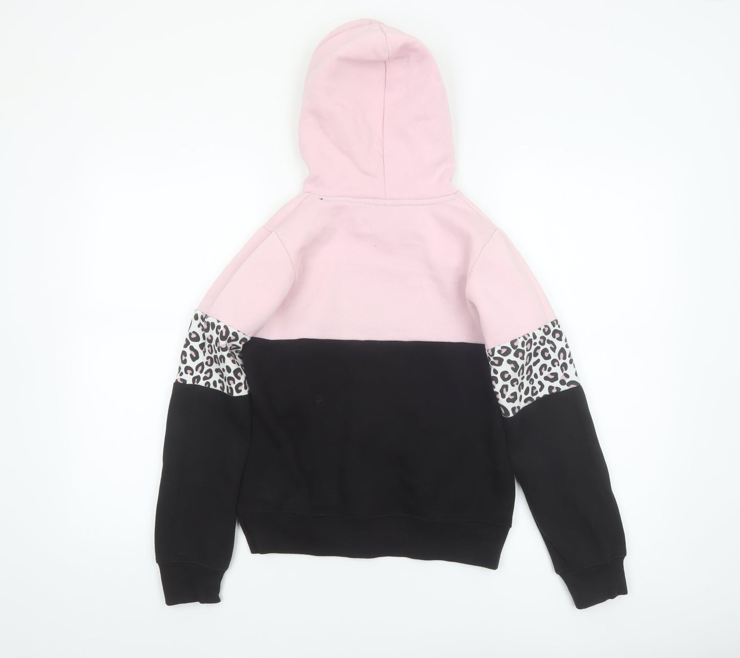 Bench Girls Pink Black Leopard Print Pullover Hoodie 9-10 Years