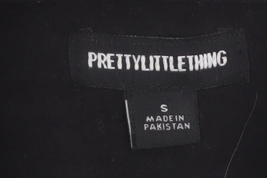 PrettyLittleThing Womens Black Small Cropped Full Zip Hoodie