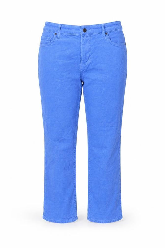 Lands' End Women's Blue Corduroy Chino Trousers UK 14/16 Stretch