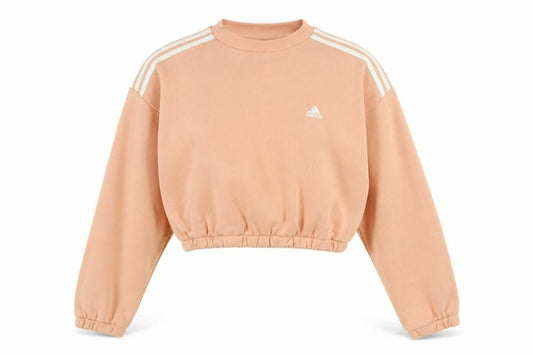 Adidas Womens Beige Cropped Pullover Sweatshirt Size M 12-14