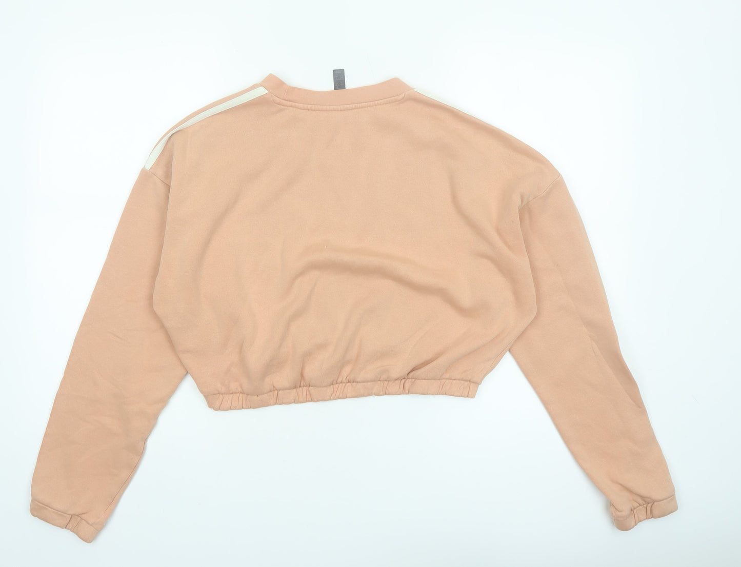 Adidas Womens Beige Cropped Pullover Sweatshirt Size M 12-14