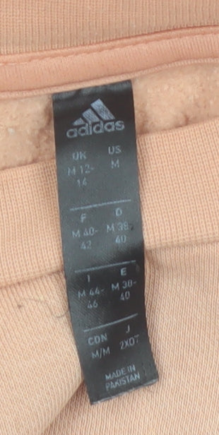 Adidas Womens Beige Cropped Pullover Sweatshirt Size M 12-14