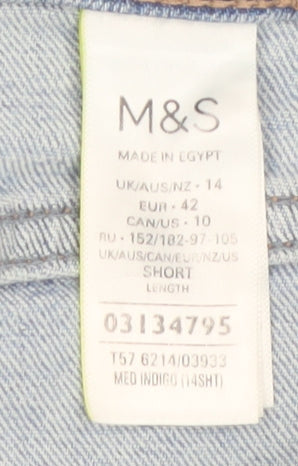 Marks and Spencer Women Blue Distressed Mom Jeans Size 14